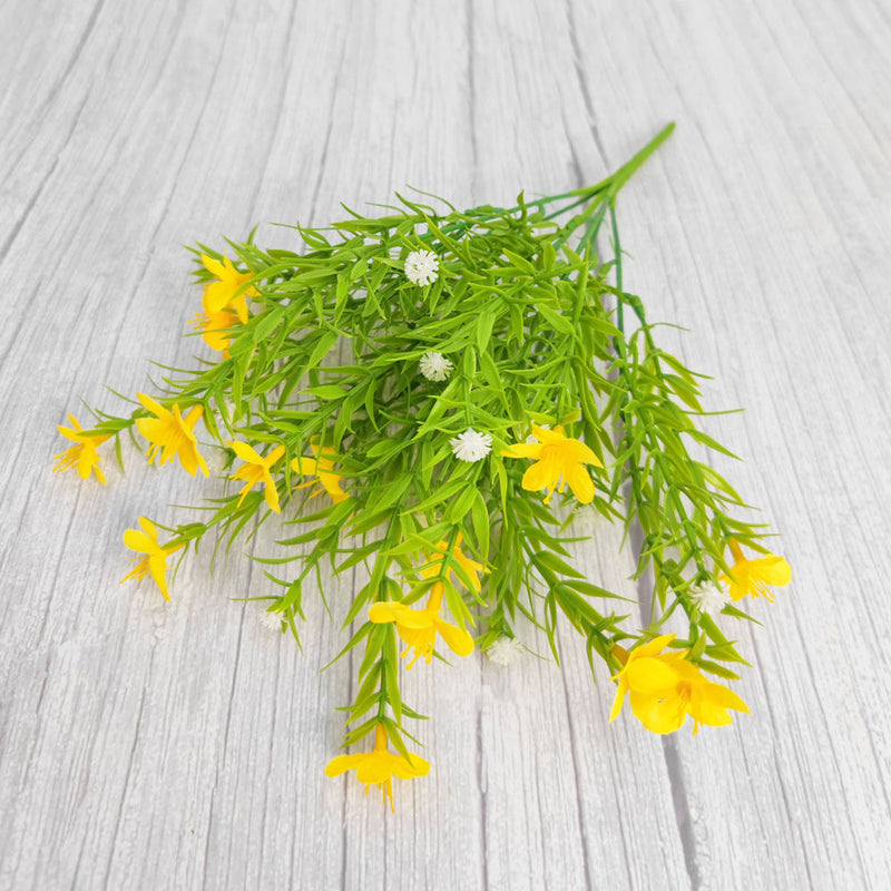 14 Inch Artificial Jasmine Bush Flowers 10 Pcs UV Resistant Outdoor Shrubs