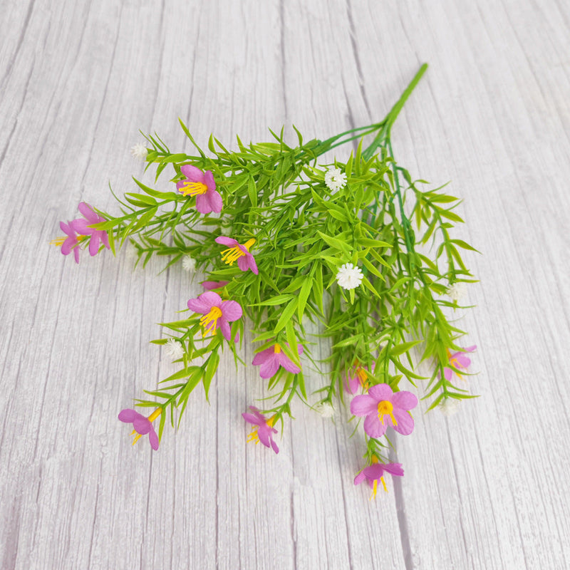 14 Inch Artificial Jasmine Bush Flowers 10 Pcs UV Resistant Outdoor Shrubs