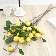 34 Inch Artificial Lemon and Kumquat Fruit Branch Stems, 10 Pcs Silk Lemon Stems