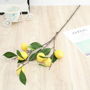 34 Inch Artificial Lemon and Kumquat Fruit Branch Stems, 10 Pcs Silk Lemon Stems