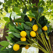 14 Inch Artificial Lemon Bush Branches 6 Pcs Silk Fake Strawberry Stems for Home Decor Holiday Decorations