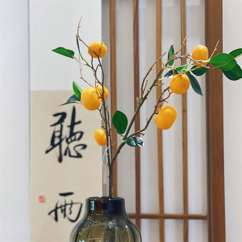 31 Inch Artificial Tangerine Lemon Apple Fruit Stems Branches Bulk Wholesale
