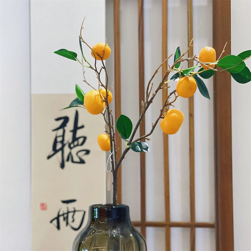 31 Inch Artificial Tangerine Lemon Apple Fruit Stems Branches Bulk Wholesale