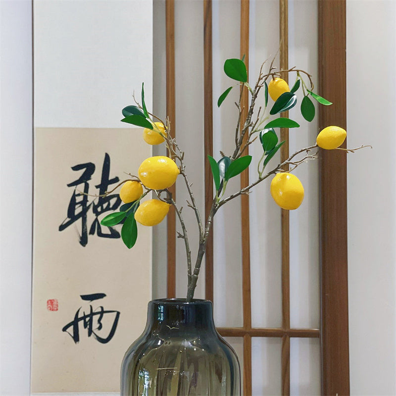31 Inch Artificial Tangerine Lemon Apple Fruit Stems Branches Bulk Wholesale