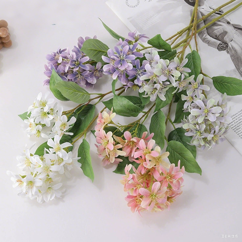 Artificial Lilac Flowers 27.9 Inch 6 Stems Purple Silk Long-Lasting Faux Floral Arrangement