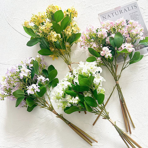 3 Pcs Artificial Silk Lilac Stems Bouquet for DIY Crafts Bulk Wholesale