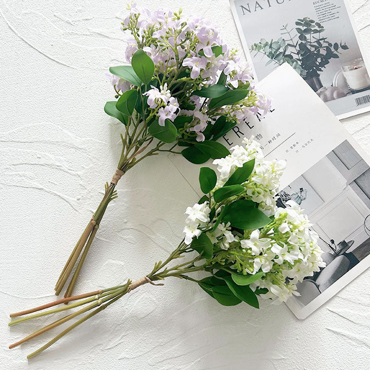 3 Pcs Artificial Silk Lilac Stems Bouquet for DIY Crafts Bulk Wholesale