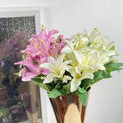 2 Pcs 13 Inch Artificial Lily Bush Bouquet Table Centerpiece Arrangement