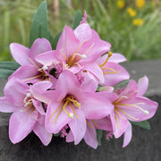 2 Pcs 13 Inch Artificial Lily Bush Bouquet Table Centerpiece Arrangement
