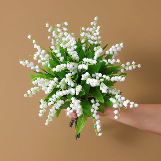15 Pcs Artificial Lily of the Valley Bouquet Bulk May Birth Flower Silk Stems