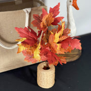 Artificial Silk Maple Fall Leaves Bush, 12 Inch, 10 Pcs, Autumn Decor
