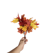 Artificial Silk Maple Fall Leaves Bush, 12 Inch, 10 Pcs, Autumn Decor
