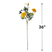 36 Inch Artificial Marigold Flowers 10 Stems Fall Floral Decoration Bulk Silk
