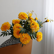 36 Inch Artificial Marigold Flowers 10 Stems Fall Floral Decoration Bulk Silk