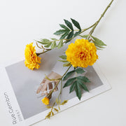 36 Inch Artificial Marigold Flowers 10 Stems Fall Floral Decoration Bulk Silk