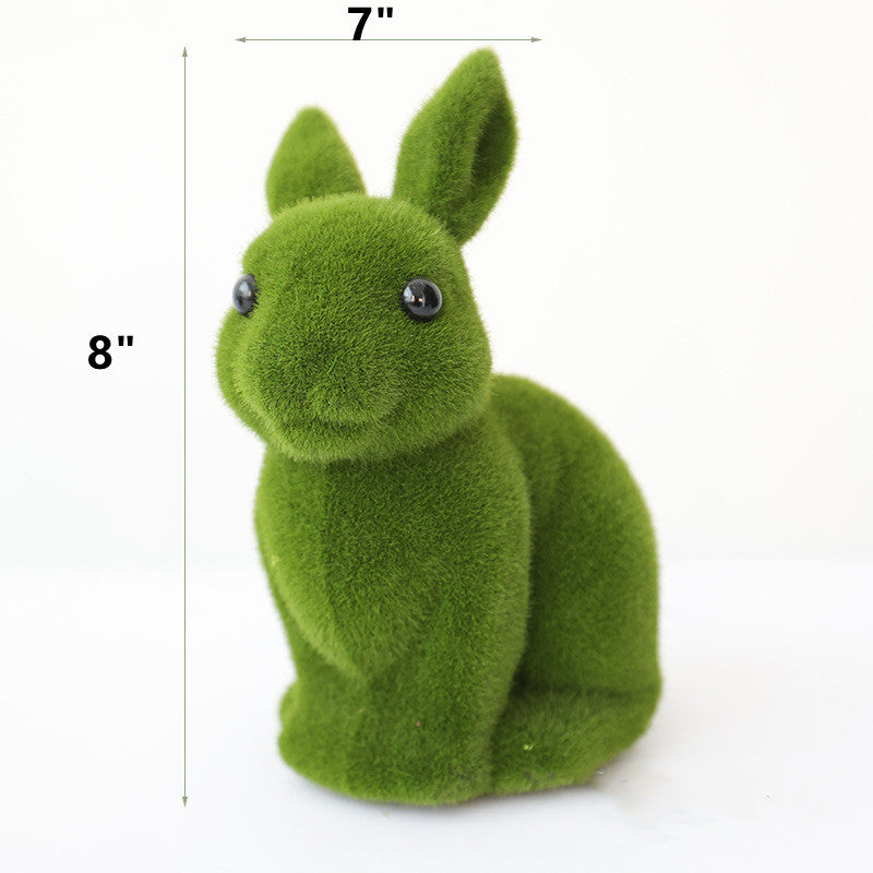Bulk Easter Bunny Topiary 12 Inch Furry Flocked Moss Artificial Bunny Decoration