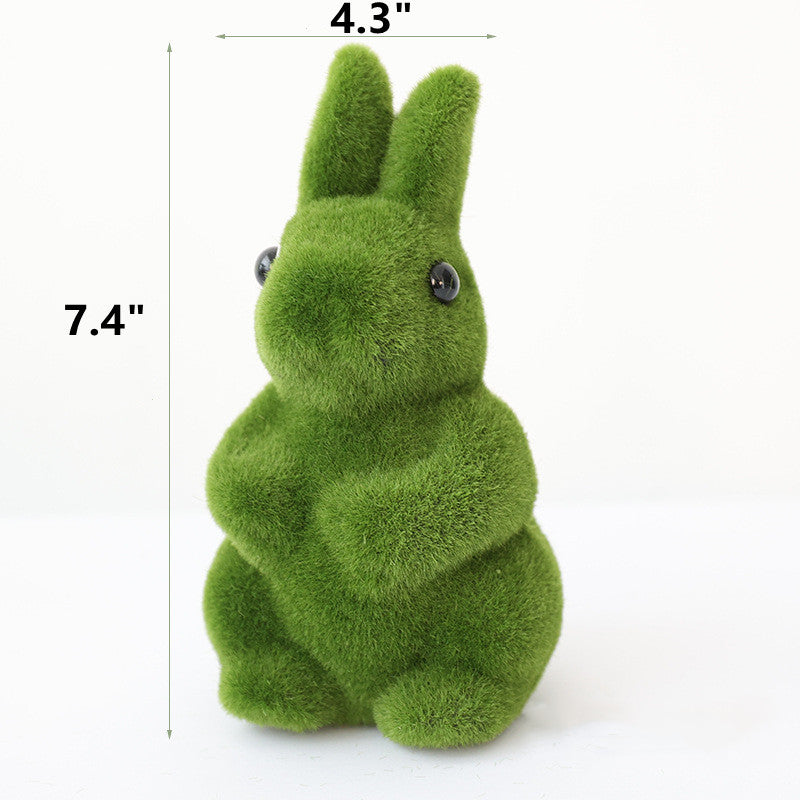 Bulk Easter Bunny Topiary 12 Inch Furry Flocked Moss Artificial Bunny Decoration