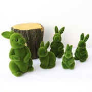 Bulk Easter Bunny Topiary 12 Inch Furry Flocked Moss Artificial Bunny Decoration