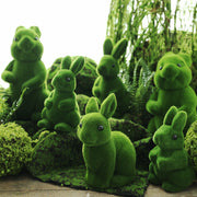 Bulk Easter Bunny Topiary 12 Inch Furry Flocked Moss Artificial Bunny Decoration
