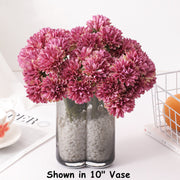 10 Pcs Artificial Pompon Mum Flowers Bouquet Fall Small Silk Table Decorations
