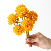 10 Pcs Artificial Pompon Mum Flowers Bouquet Fall Small Silk Table Decorations