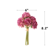 10 Pcs Artificial Pompon Mum Flowers Bouquet Fall Small Silk Table Decorations