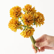 10 Pcs Artificial Pompon Mum Flowers Bouquet Fall Small Silk Table Decorations