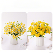 Artificial Daffodil Flowers 5 Stems 10 Blooms 14.6 Inch Tall Silk Floral Arrangement