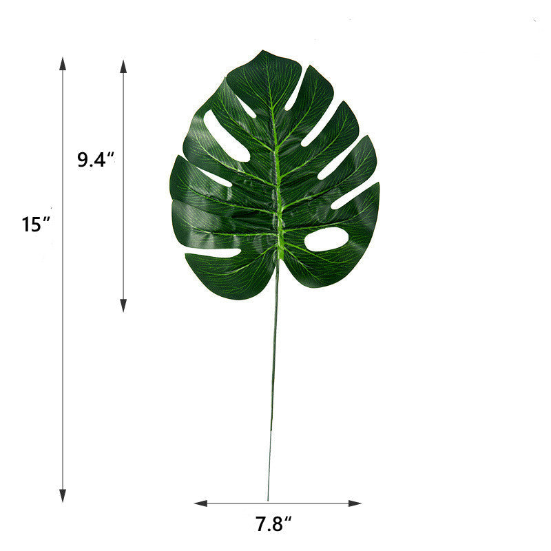 20 Pcs Artificial Palm Leaves 12 Inch Tropical Jungle Leaf Bulk Party Decorations