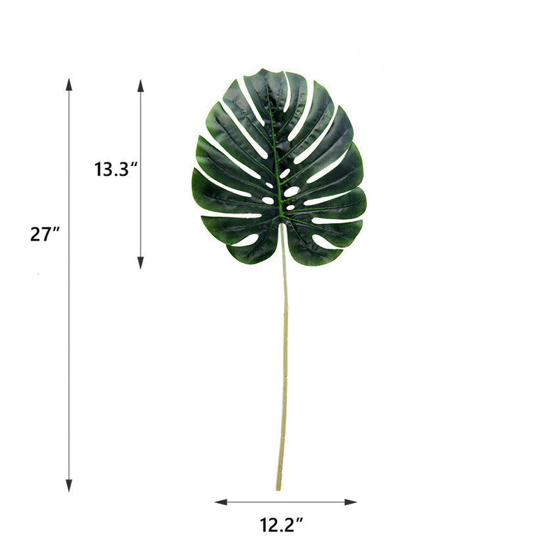 20 Pcs Artificial Palm Leaves 12 Inch Tropical Jungle Leaf Bulk Party Decorations