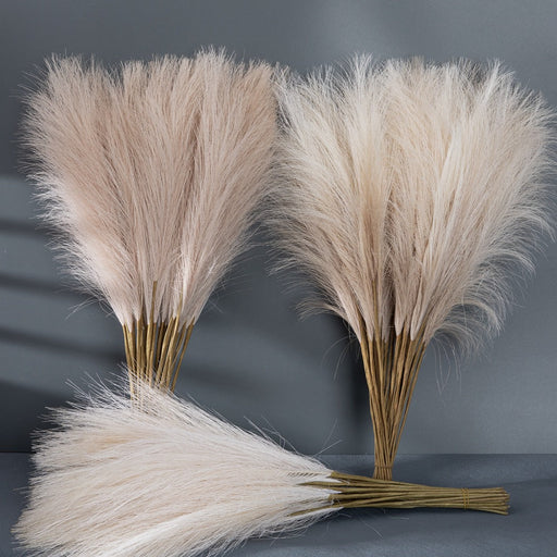 45 Pcs 17.7 Inch Cream Artificial Pampas Grass Stems Fall Bouquet Decoration