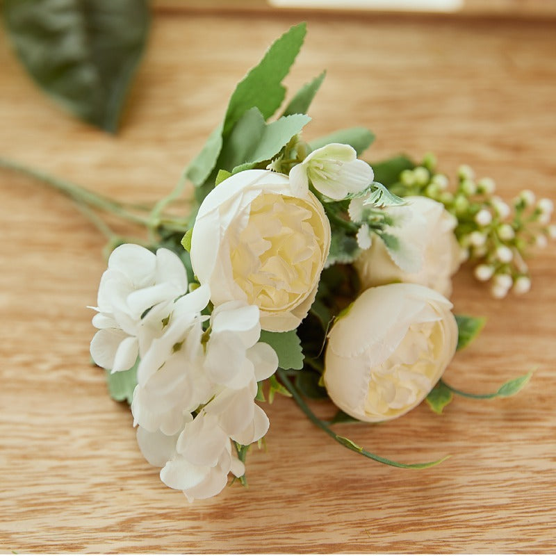10 Inch Artificial Peony Bush 1 Stem Small Faux Silk Peony for Wedding Arrangement