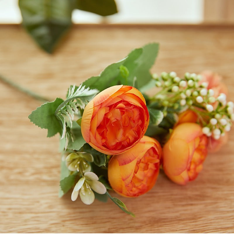 10 Inch Artificial Peony Bush 1 Stem Small Faux Silk Peony for Wedding Arrangement