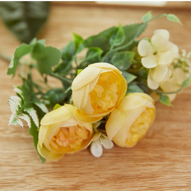 10 Inch Artificial Peony Bush 1 Stem Small Faux Silk Peony for Wedding Arrangement