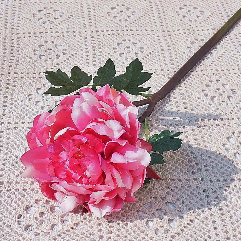 Artificial Peony Flowers 20.4 Inch 3 Stems Realistic Silk Peonies for Home Decor Wedding Bouquets DIY Crafts