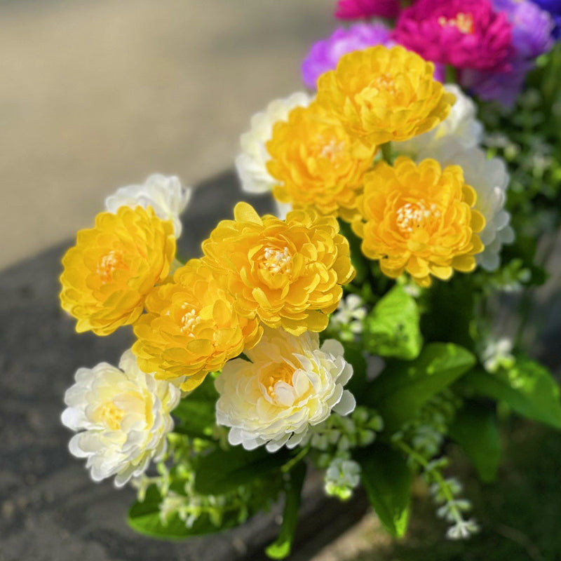 Small Artificial Peony Bush Flowers for Outdoors, Bulk Wholesale, Multiple Stems