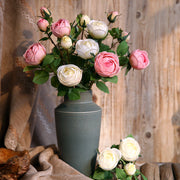 26 Inch Peony Spray Stems with Buds 10 Pcs Silk Artificial Flowers for Arrangement