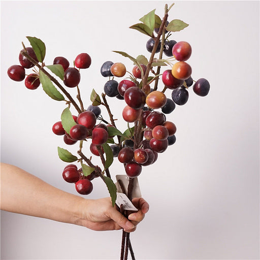 30 Inch Artificial Plum Fruit Stem Branches – Bulk 30 Pcs Silk Branches