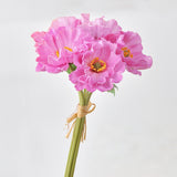 5 - Stems Hand - Tied Artificial Poppy Bouquet | Wedding Bouque Photography Prop Fake Flowers