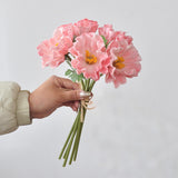 5 - Stems Hand - Tied Artificial Poppy Bouquet | Wedding Bouque Photography Prop Fake Flowers
