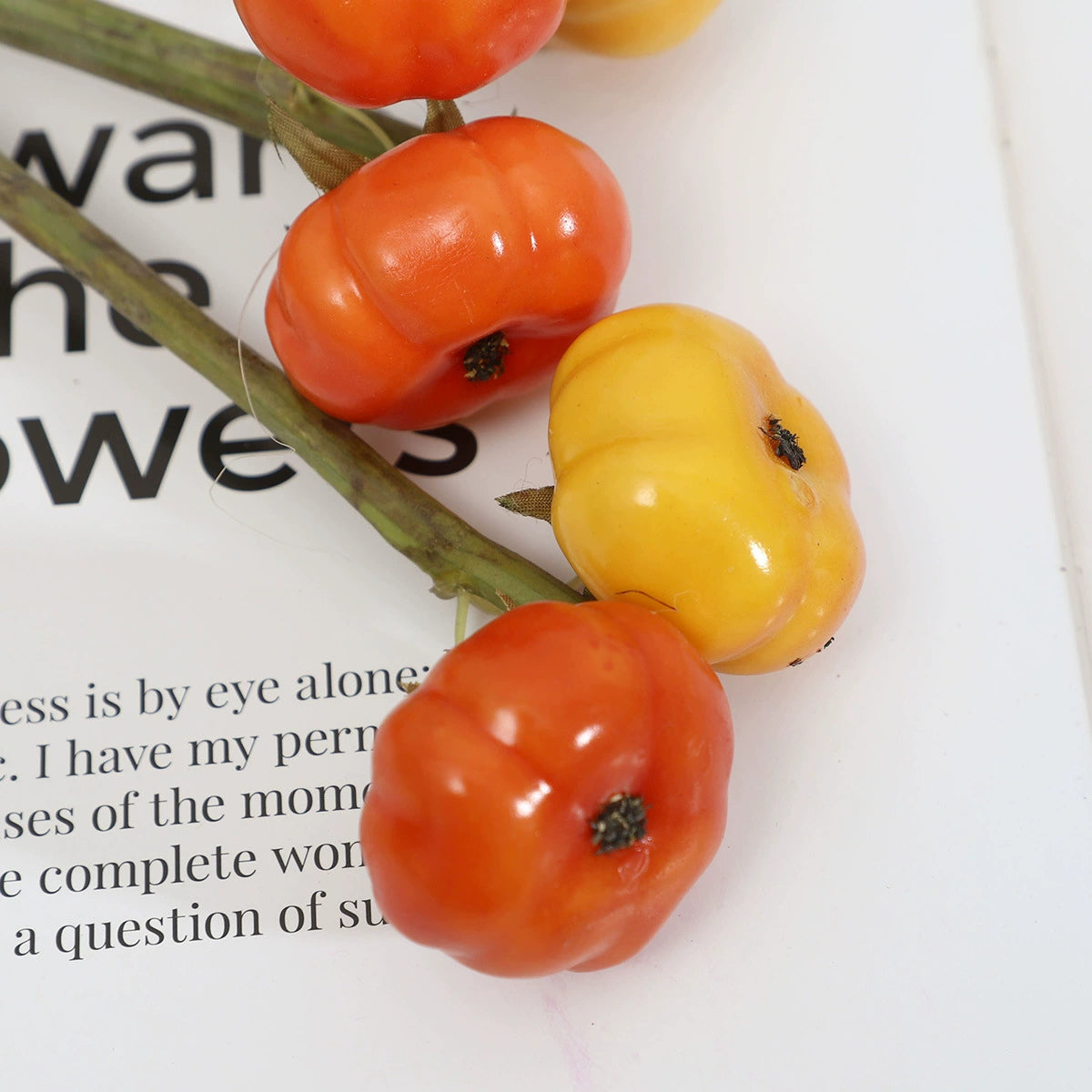 25.2 Inches Artificial Pumpkin Fruits - Realistic Fall Harvest Decor for Halloween, Thanksgiving, Home & Party Tabletop Arrangements