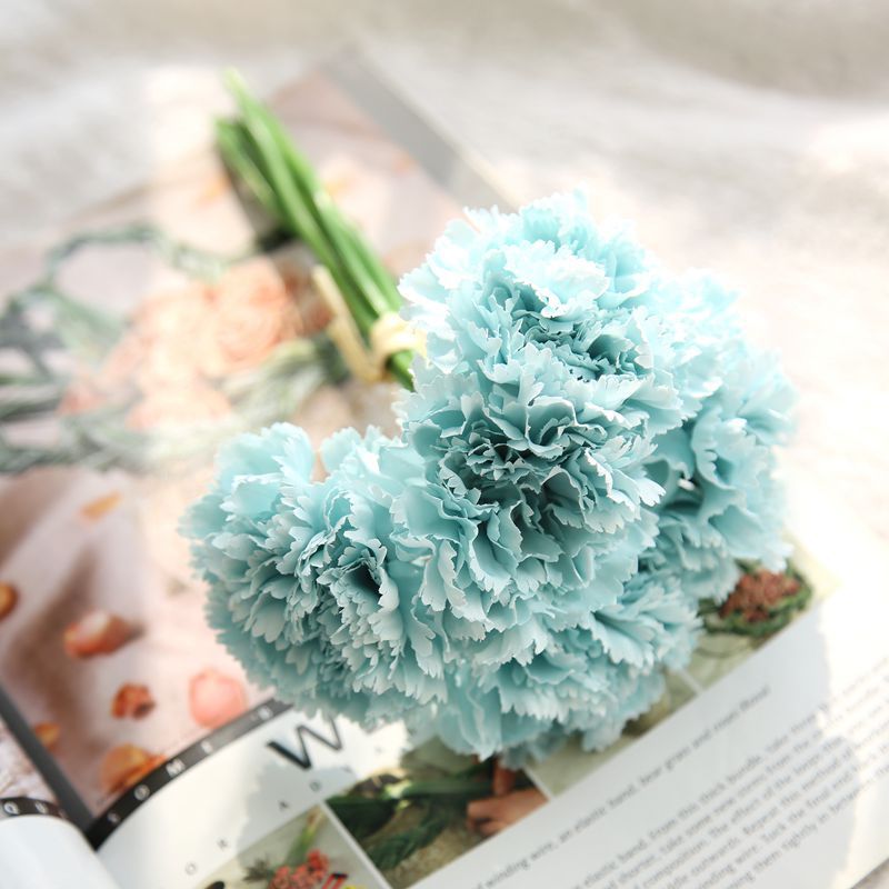 10 Inch Artificial Carnations Bouquet, 10 Pcs Bulk Silk Flowers for Floral Arrangements