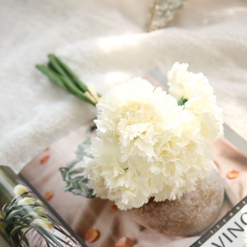 10 Inch Artificial Carnations Bouquet, 10 Pcs Bulk Silk Flowers for Floral Arrangements