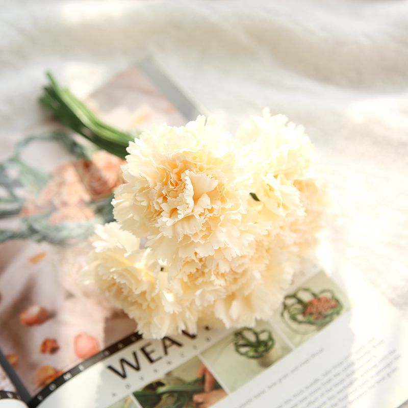 10 Inch Artificial Carnations Bouquet, 10 Pcs Bulk Silk Flowers for Floral Arrangements