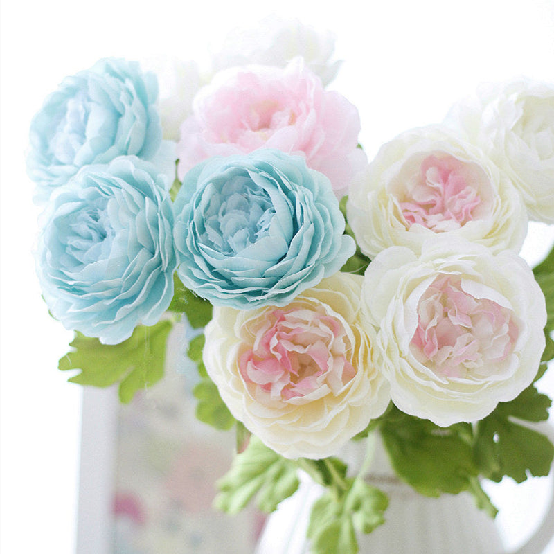 17 Inch Artificial Ranunculus Stems Persian Buttercup Silk Flowers Bulk Quantity