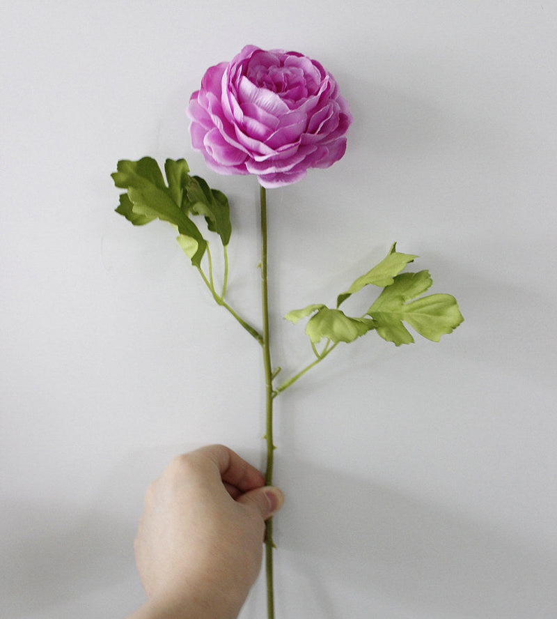 17 Inch Artificial Ranunculus Stems Persian Buttercup Silk Flowers Bulk Quantity