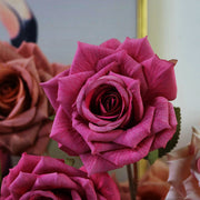 3 Artificial Rose Stems with 3 Rose Heads Bulk Spray Arrangement Silk Flowers