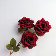 3 Artificial Rose Stems with 3 Rose Heads Bulk Spray Arrangement Silk Flowers