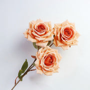 3 Artificial Rose Stems with 3 Rose Heads Bulk Spray Arrangement Silk Flowers