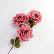 3 Artificial Rose Stems with 3 Rose Heads Bulk Spray Arrangement Silk Flowers